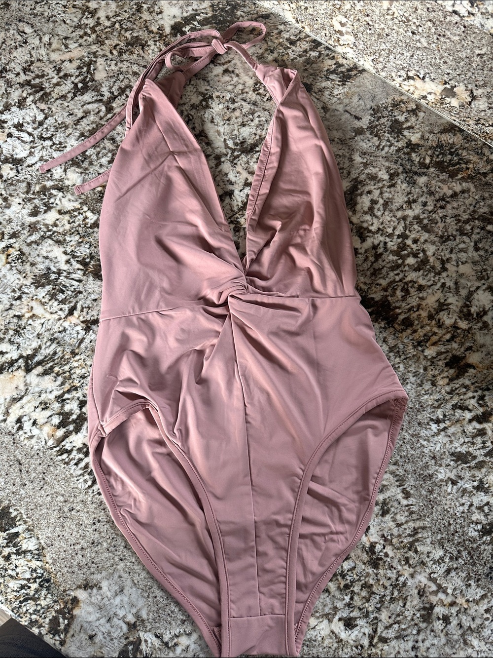 Women’s Mauve Pink Twist-Front One-Piece Swimsuit/Body Suit - Windsor
